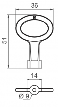 Schaltschrankschlüssel - Kurz - Doppelbart 3-5mm - Chrom oder Schwarz